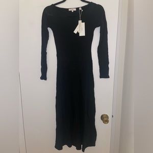 Vince off the shoulder long sleeve black dress